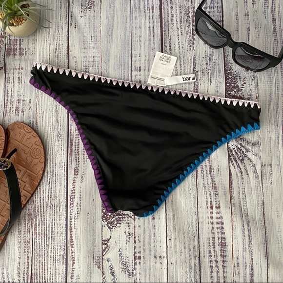 Bar III Hipster Bikini Swim Bottm with Crochet Smocking - Picture 2 of 4